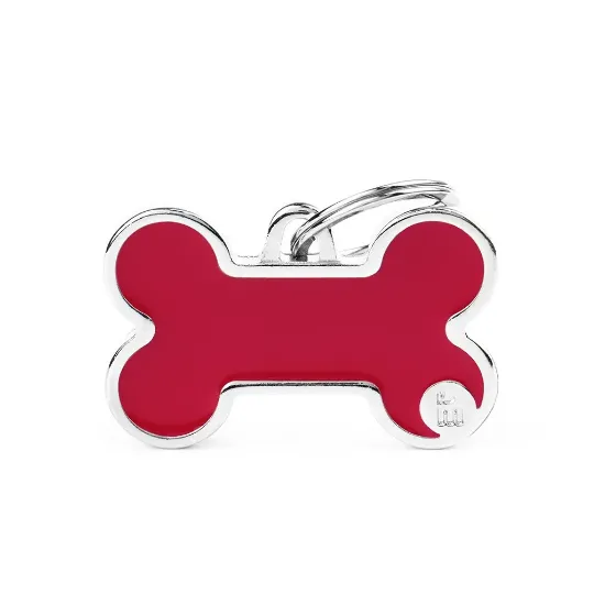 Снимка на My Family Big Red Bone ID Tag - Адресник за кучета във форма на кокал 3.8/2.4 см.,