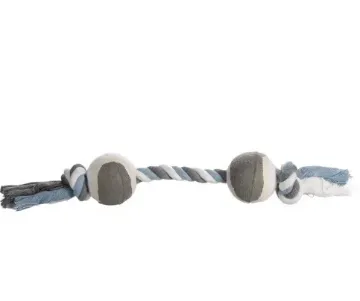 Показвай детайлите за Flamingo Jim Tug - Играчка за кучета, памучно въже с 2 топки, 40 см. 1 - MyPetShop.bg Снимка на Flamingo Jim Tug - Играчка за кучета, памучно въже с 2 топки, 40 см. 1