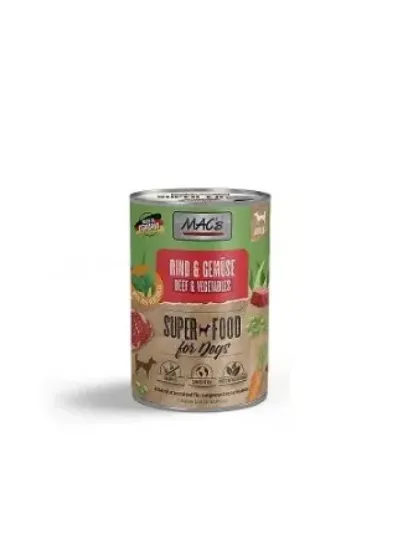 Снимка на MACs Dog Beef & Vegetables - Консервирана храна за кучета с телешко месо и зеленчуци, 800 гр.