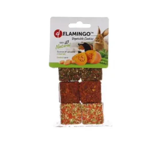 Снимка на Flamingo - Зеленчукови бисквити за гризачи и зайци, 100 гр.