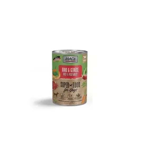 Снимка на MACs Dog Beef & Vegetables - Пълноценна консервирана храна за кучета с телешко и зеленчуци, 400 гр./2 броя