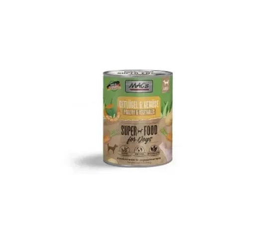 Снимка на MACs Dog Poultry Vegetables - Пълноценна консервирана храна за кучета с птиче месо и зеленчуци, 400гр./ 2 броя