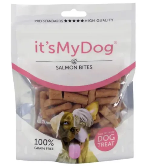 Снимка на It`s My Dog - Лакомство за кучета, без зърно, вкусни хапки със сьомга, 85гр./2 броя
