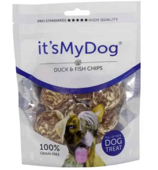 Снимка на It`s My Dog - Лакомство за кучета, вкусен чипс с патешко и риба, 85 гр./2 броя