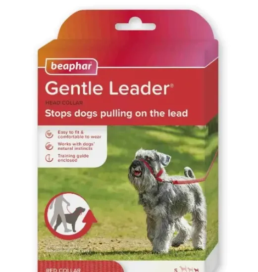 Снимка на Beaphar Gentle Leader - Повод срещу дърпане за кучета от дребни породи, червен