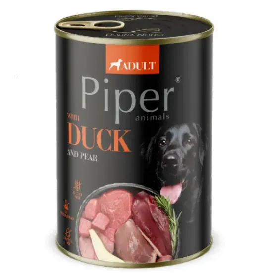 Снимка на Piper Adult Dog – Консервирана храна за кучета с патица и круша, 400 гр.