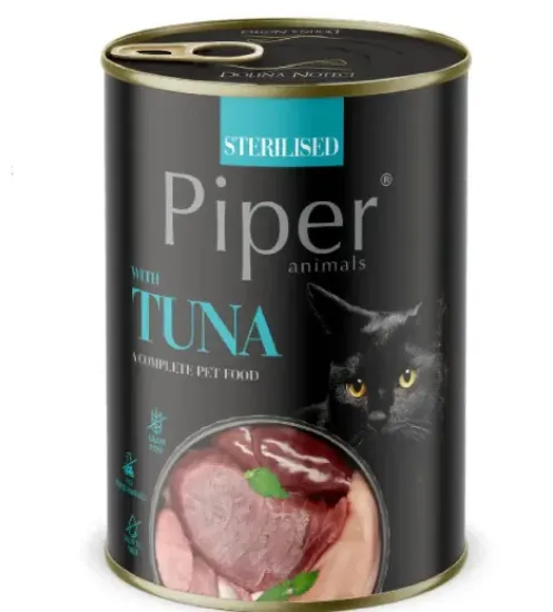 Снимка на Piper Cat – Консервирана храна за кастрирани котки с риба тон, 400 гр.