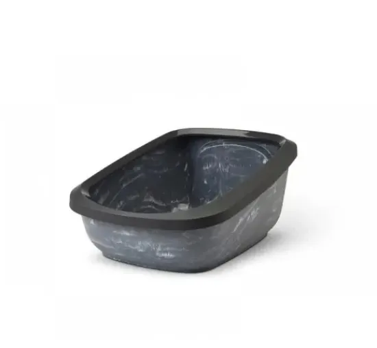 Снимка на Savic Aseo Jumbo Marble - Котешка тоалетна с борд, черен мрамор/антрацит, 67.5x48.5x28 см.