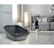 Снимка на Savic Aseo Jumbo Marble - Котешка тоалетна с борд, черен мрамор/антрацит, 67.5x48.5x28 см. 2