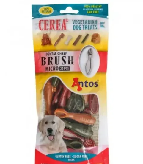 Снимка на Antos Cerea Brush Micro - Дентални четки за кучета за здрави зъби и свеж дъх, 7 см, 150гр. / 20 броя в пакет