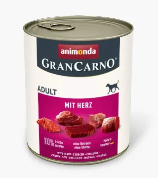 Показвай детайлите за Animonda Gran Carno Dog Adult - Пълноценна консервирана храна за израснали кучета, без зърнени храни, със сърца, 800 гр Снимка на Animonda Gran Carno Dog Adult - Пълноценна консервирана храна за израснали кучета, без зърнени храни, със сърца, 800 гр
