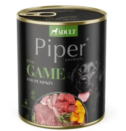 Снимка на Piper Adult Dog - Пълноценна консервирана храна за израснали кучета с дивеч, тиква и розмарин, 800гр.