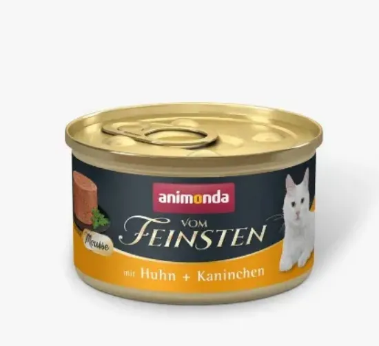 Снимка на Animonda Vom Feinsten Cat Мус - Пълноценна консервирана храна за котки с пилешко и заешко месо, 85гр./ 3 броя