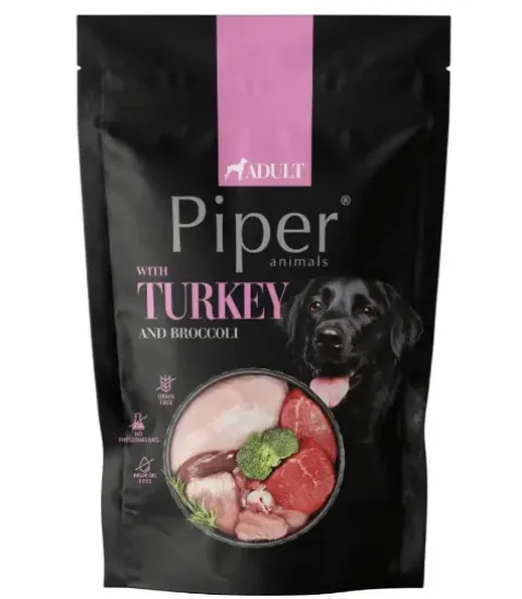 Снимка на Piper Adult Dog - Пауч за израснали кучета с месо от пуйка и броколи, 500гр./2 броя