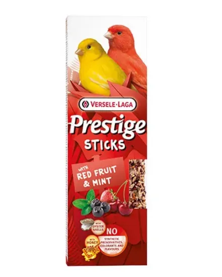 Снимка на Versele Laga - Prestige Sticks Canaries with Red Fruit & Mint – Лакомство за канари – стикове с червени плодове и мента,2х30гр.