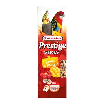 Показвай детайлите за Versele-Laga Prestige Sticks Big Parakeets with Mango & Rosehip – Лакомство за средни папагали – стикове с манго и шипка, 2х70гр. 1 - MyPetShop.bg Снимка на Versele-Laga Prestige Sticks Big Parakeets with Mango & Rosehip – Лакомство за средни папагали – стикове с манго и шипка, 2х70гр. 1