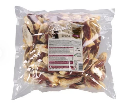 Снимка на Flamingo Snacks - Вкусно лакомство за кучета, заешки уши с патешко, 1. 6 кг
