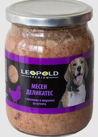 Снимка на Leopold Dog - Пълноценна храна с птиче месо и зеленчуци за кучета в зряла възраст, 6х500 гр.
