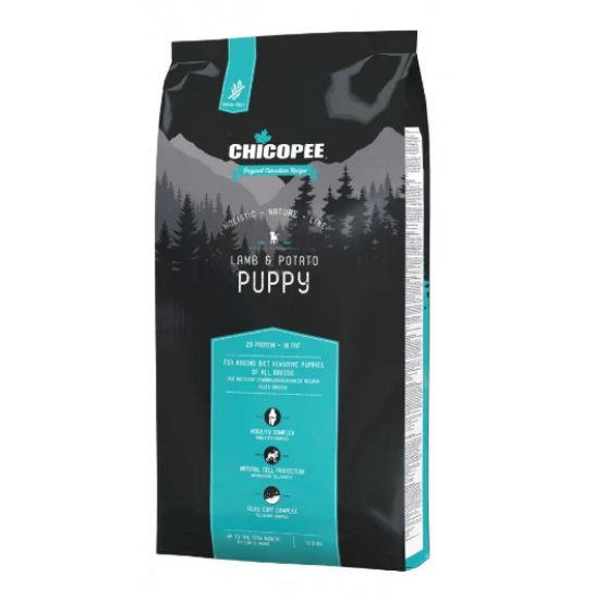 Снимка на Chicopee Dog Holistic Puppy - Пълноценна суха храна за подрастващи кучета с агнешко месо и картофи, 12 кг.