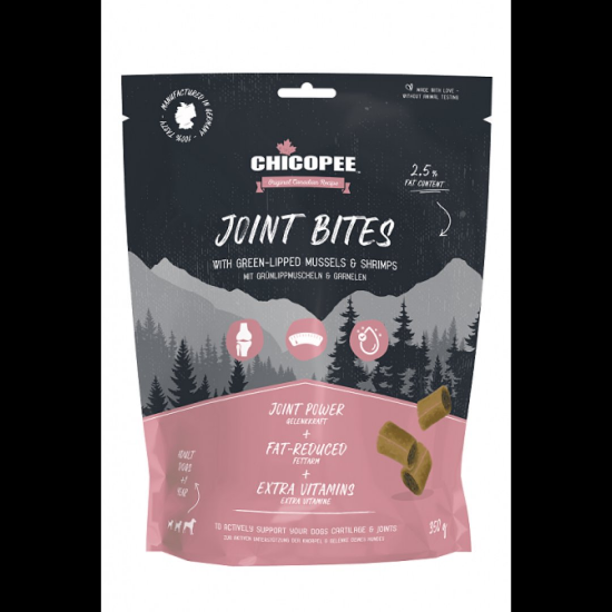 Снимка на Chicopee Joint Bites - Лакомство/ награди за кучета, вкусни хапки за стави със зеленоусти миди и скариди, 350 гр.