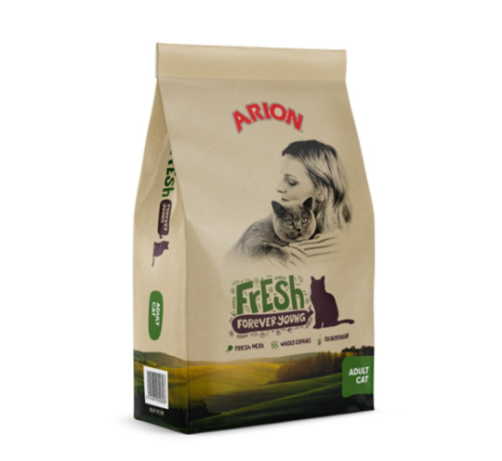 Снимка на Arion Fresh Cat Adult - Пълноценна суха храна за израснали котки с пилешко месо, 12 кг.
