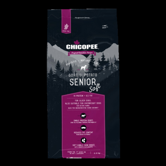 Снимка на Chicopee Dog HNL Senior Soft+ Мека гранула за възрастни кучета, с козе месо и картофи, 2 кг.