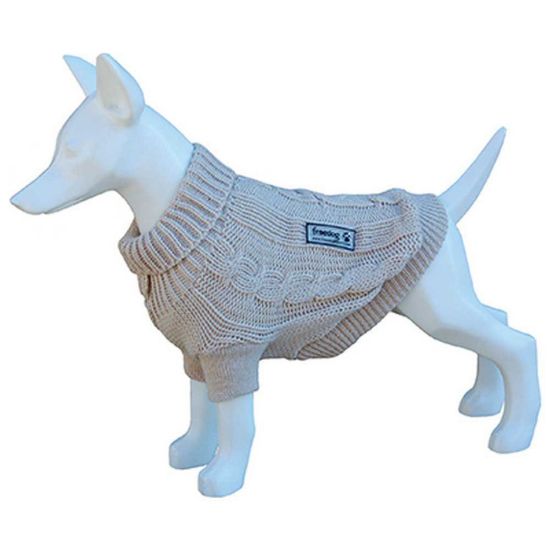 Снимка на Freedog Nature Sweater - Елегантен и топъл пуловер за кучета, 20 см. - бежов