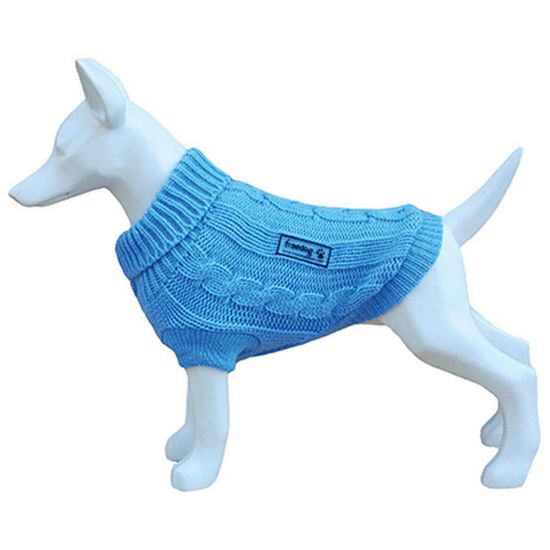 Снимка на Freedog Nature Sweater - Елегантен и топъл пуловер за кучета, 35 см. - небесно син
