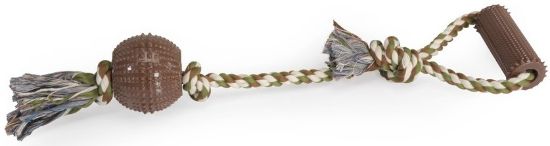 Снимка на Camon - Играчка за кучета, въже с TPR ръгби топка с шипове, 40 см.