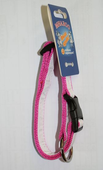 Снимка на Миазоо - Регулируем нашийник от изкуствена лента Спорт+ с копринена лента, 15 мм/30-45 см - червен