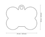 Снимка на My Family Id Tag - Hushtag - Елегантен медальон/адресник за кучета, зелен кокал, 3.3 см/4,1 см. 2