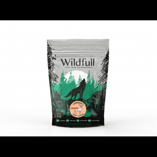 Снимка на Wildfull dog venison mini size - Пълноценна суха храна за израснали кучета от мини породи, без зърно, с еленско месо, 2 кг.