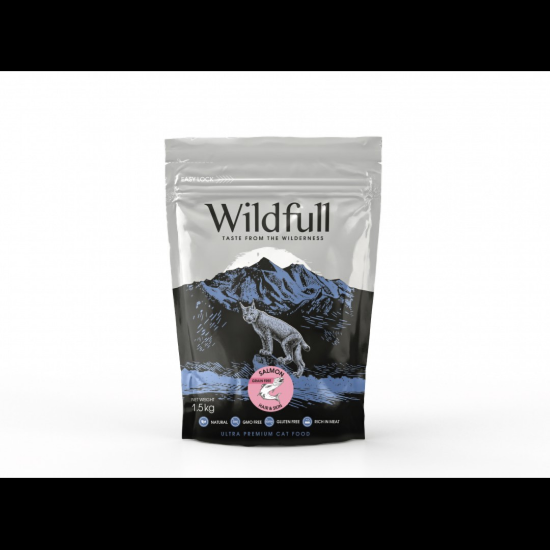 Снимка на Wildfull cat salmon Hair&skin - Пълноценна храна без зърно за израснали котки с красива козина и здрава кожа, със сьомга 1.5 кг.