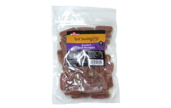Снимка на Pet Interest Smoked Duck Sausages - Лакомство за кучета, пушени наденички с патешко 50 броя / 375 гр.