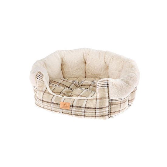 Снимка на Ferplast Etoile - Луксозно легло за кучета и котки от мека екологична кожа, 45 x 46 x h 20 см. - бежово