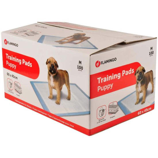 Снимка на Flamingo training pads Medium - Памперс подложка за кучета, 60/45 см. - 100 броя