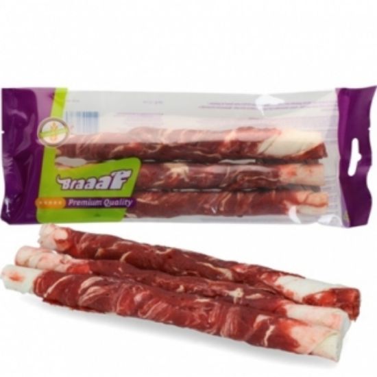 Снимка на Braaf - Лакомство за кучета, усукани солети с говеждо и риба 3 броя/21 см/180 гр.