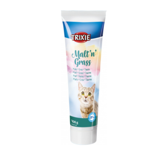 Снимка на Trixie Malt'n'Grass Anti-Hairball - Малцова паста за котки с трева и таурин, 100 гр./ 2 пакета