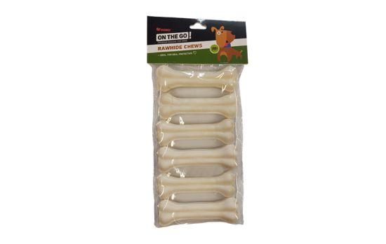 Снимка на Pet Interest White Pressed Bones - Лакомство за кучета, бели кокали от пресована кожа, 6 броя в пакет 8 см./3 пакета