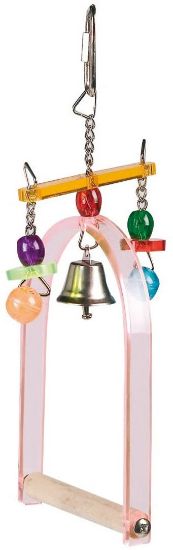 Снимка на Flamingo XS - Люлка за папагали със звънче, 9.5 x 1 x 15 см.