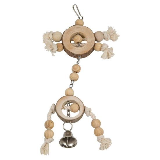 Снимка на Flamingo - Дървена играчка за папагали и други птици, 17 х 30см.