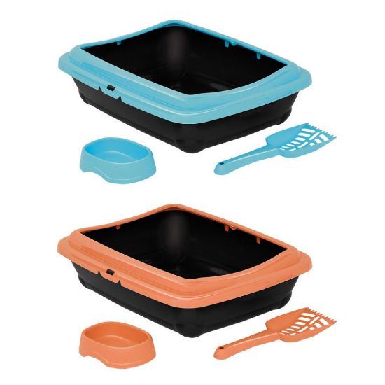 Снимка на Duvo Plus Aladdin - Отворена тоалетна за котки с лопатка и купа за храна,50x40x65 см./2 цвята