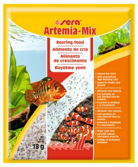 Снимка на Sera Artemia-Mix е жива храна за водни животни в сладка и солена вода, 18 гр.