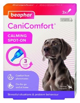 Показвай детайлите за Beaphar CaniComfort Calming Spot On - Успокояващи капки с феромони за кучета 1 - MyPetShop.bg Снимка на Beaphar CaniComfort Calming Spot On - Успокояващи капки с феромони за кучета 1