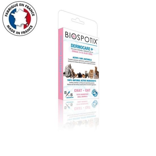 Снимка на Biogance Dermocare+ Cat Pipettes - Успокояващи и овлажняващи пипети за котки красива кожа и козина, 5 броя