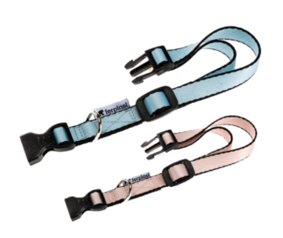 Снимка на Ferplast - Club Puppy - Регулируем нашийник с пластмасова катарама,за кучета с обиколка на врата 20-25 см.- розов, син