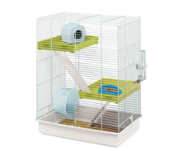 Снимка на Ferplast Cage Hamster Tris White - Оборудвана триетажна клетка за хамстери, 46 x 29 x h 58 см.