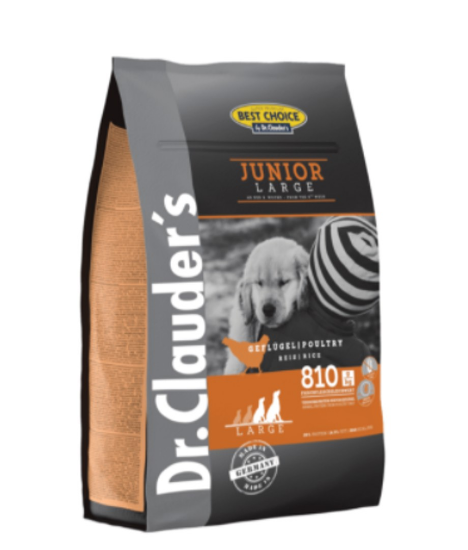 Снимка на Dr. Clauder's Junior Large Breed - Премиум суха храна за подрастващи кучета от големи/огромни породи с пилешко и ориз 12.5 кг.