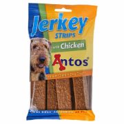 Снимка на Antos Jerkey Strips Chicken - Премиум лакомство / награда за кучета , ленти с пилешко месо, 3 пакета х 20 броя. 2