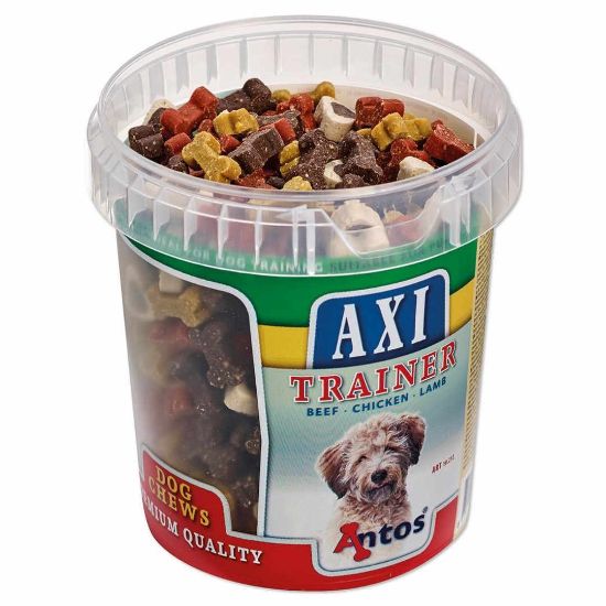 Снимка на Antos Axi Trainer - Премиум лакомство/ награди за кучета , хапки с телешко,агнешко и пилешко месо, 2 броя х 450 гр.